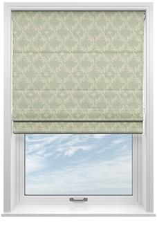 Trellis Prints, Vine and Bloom Bud Green - Twist&Fit Roman Blind